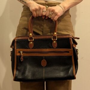Classic Black and Brown Leather Men's Bag